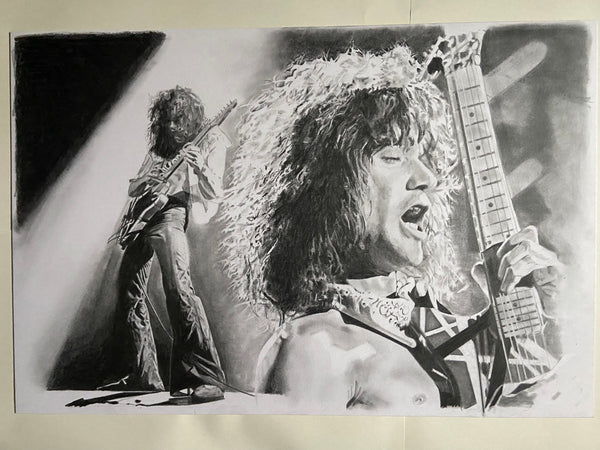 Eddie Van Halen Artist Print Pencil Drawing