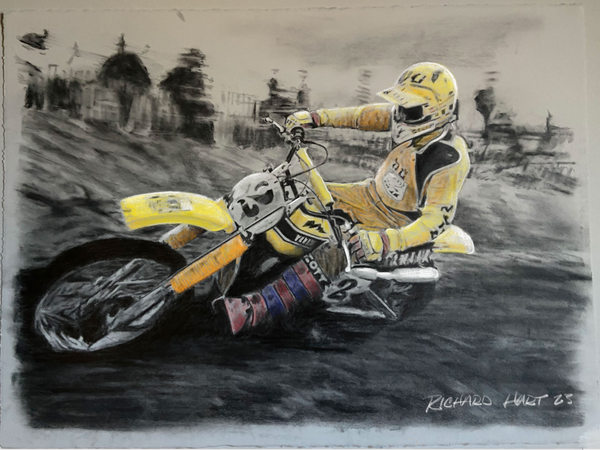 Bob Hannah #2 Colored Print Canyon Lake Race 1979