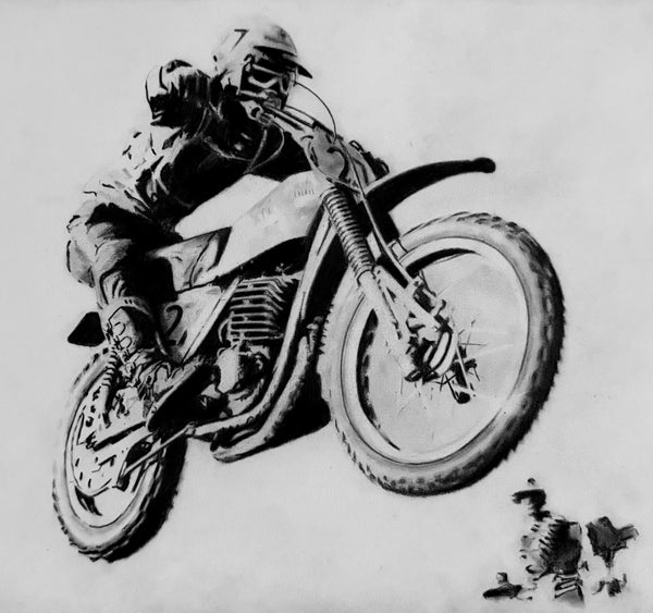 Original Drawing of Ake Jonsson Golden Era Motocross Champion
