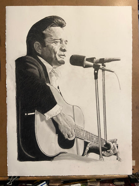 Original Drawing Of Johnny Cash the Man in Black