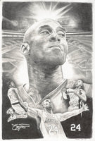 Original Drawing Kobe Bryant LA Lakers Basketball 