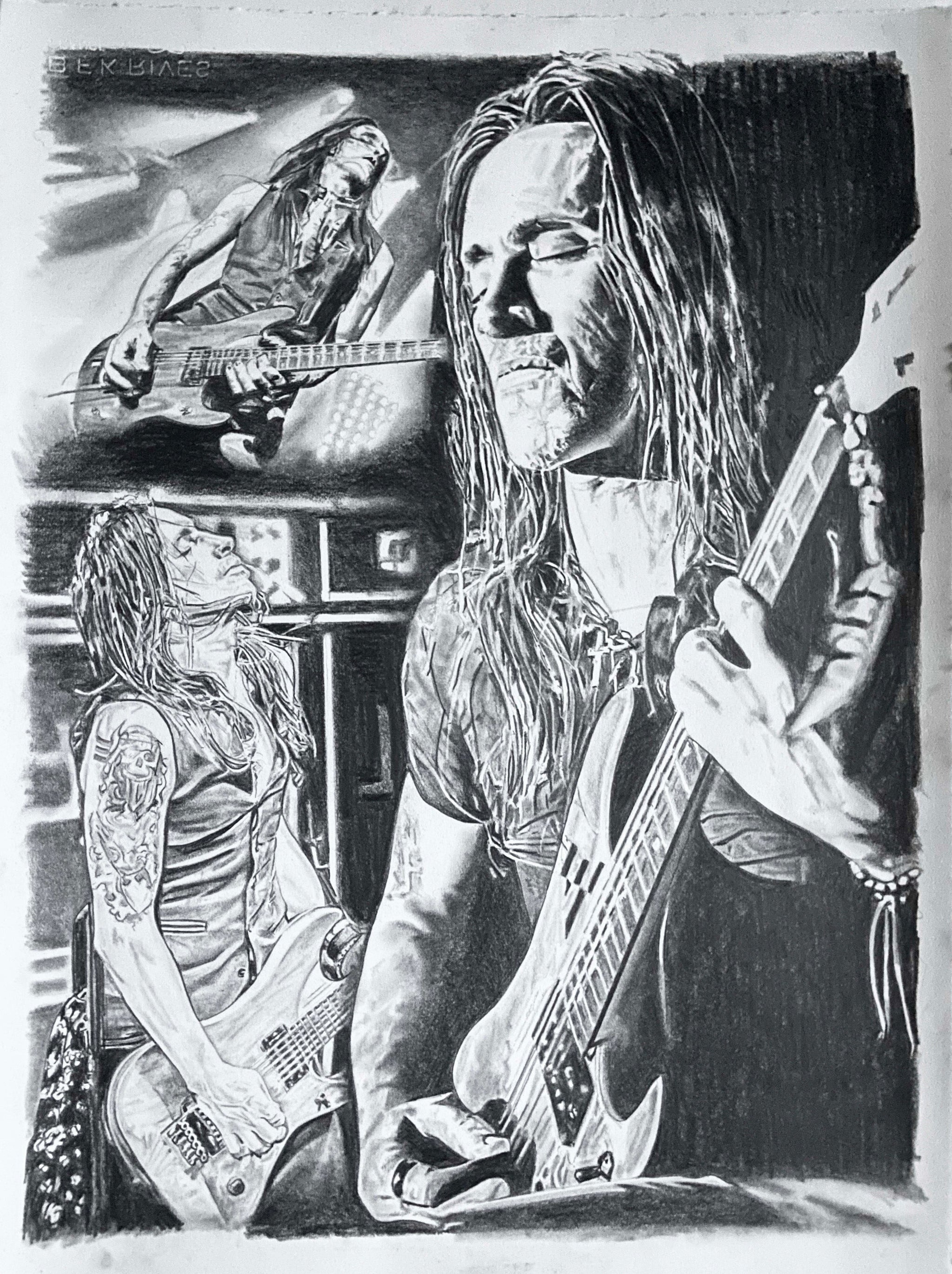 Prints Of Drawing Of Nuno Bettencourt Of The Band Extreme