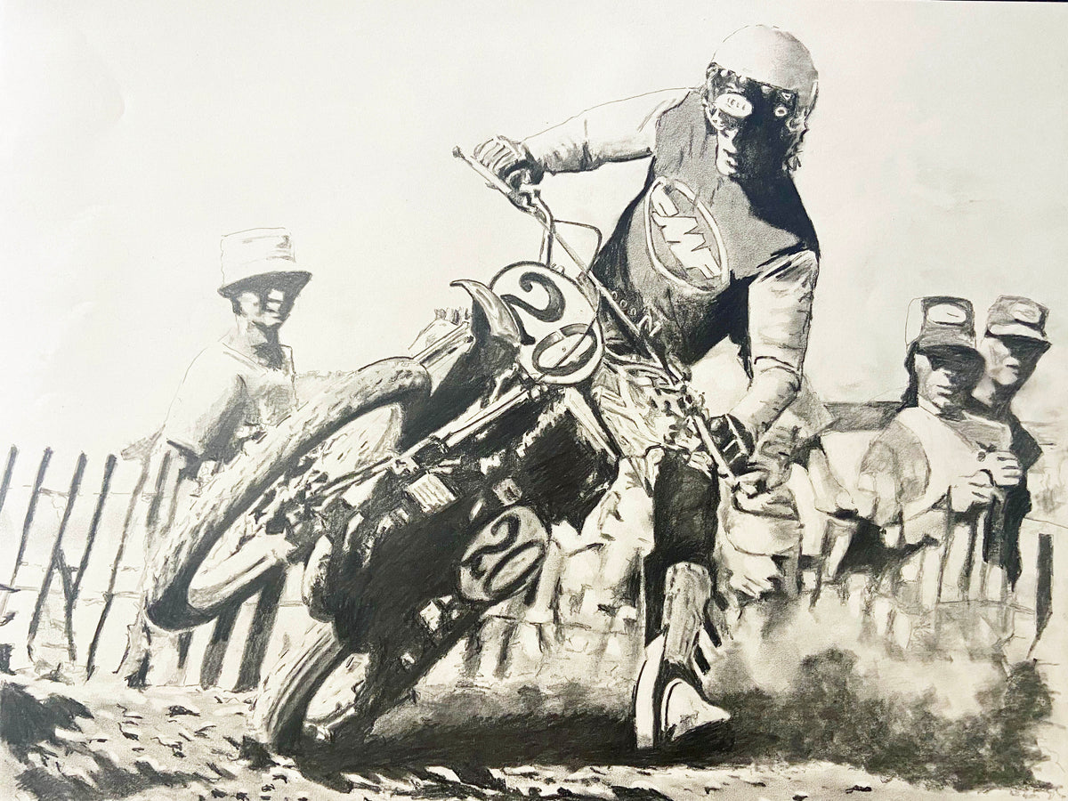 Warren Reid Racing Original Drawing Of Warren Reid At 1976 Hangtown Motocross Classic ...