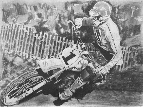 Original Drawing Of Tony D" DiStefano 1977 250cc Highpoint Raceway Mt Morris