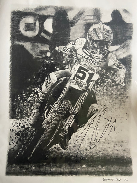 Justin Barcia JB51 Hart Artist Print Motocross